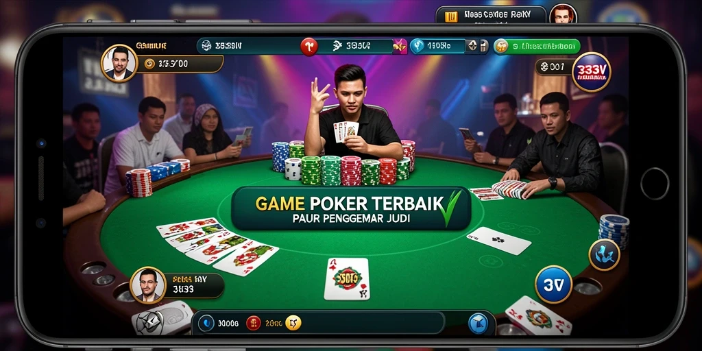 Tampilan gameplay Poker yang menegangkan di 333V.