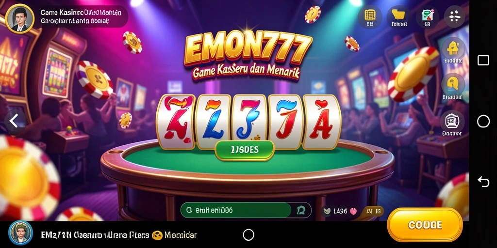 Tampilan gameplay menarik dari EMON777, menampilkan aksi Kasino yang seru.
