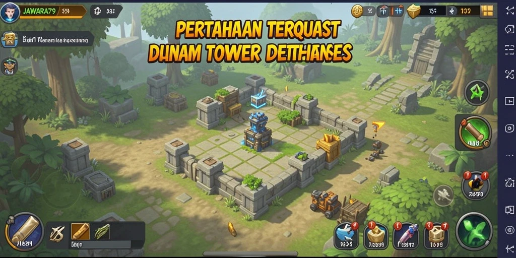 Menampilkan gameplay seru yang menantang dalam JAWARA79 Tower Defense.