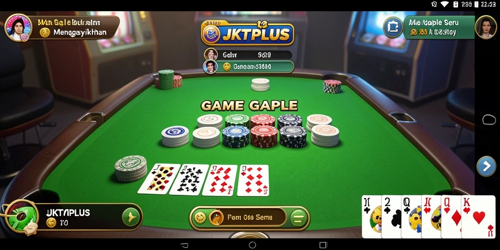 Tampilan gameplay JKTPLUS menunjukkan keseruan bermain Gaple.