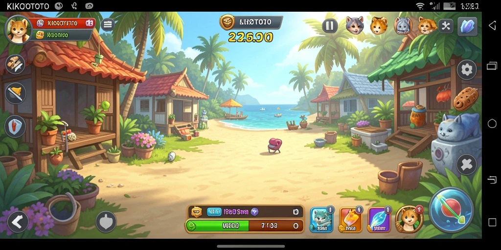 Tangkapan layar gameplay KIKOTOTO yang penuh warna dan menyenangkan.