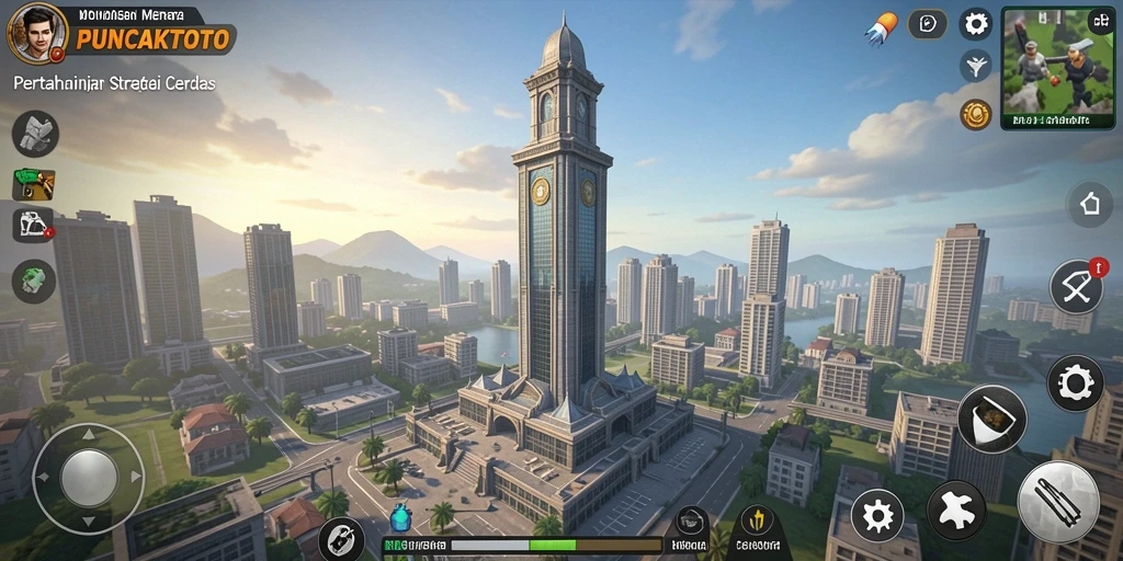 Tangkapan layar gameplay PUNCAKTOTO yang menampilkan aksi Tower Defense intens.