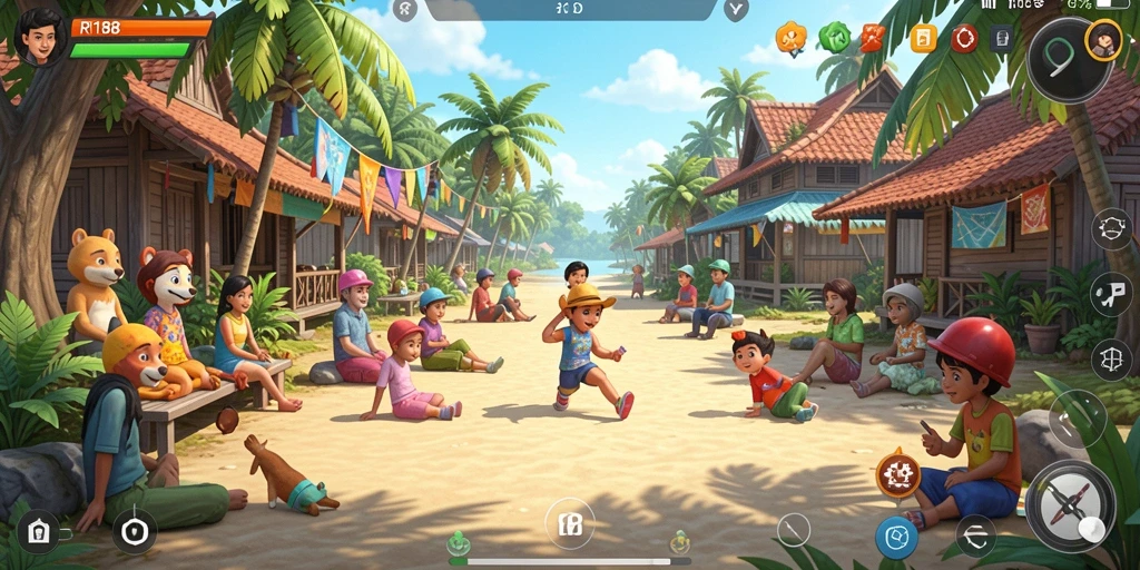 Tampilan gameplay RI188 yang cerah dan mengasyikkan.