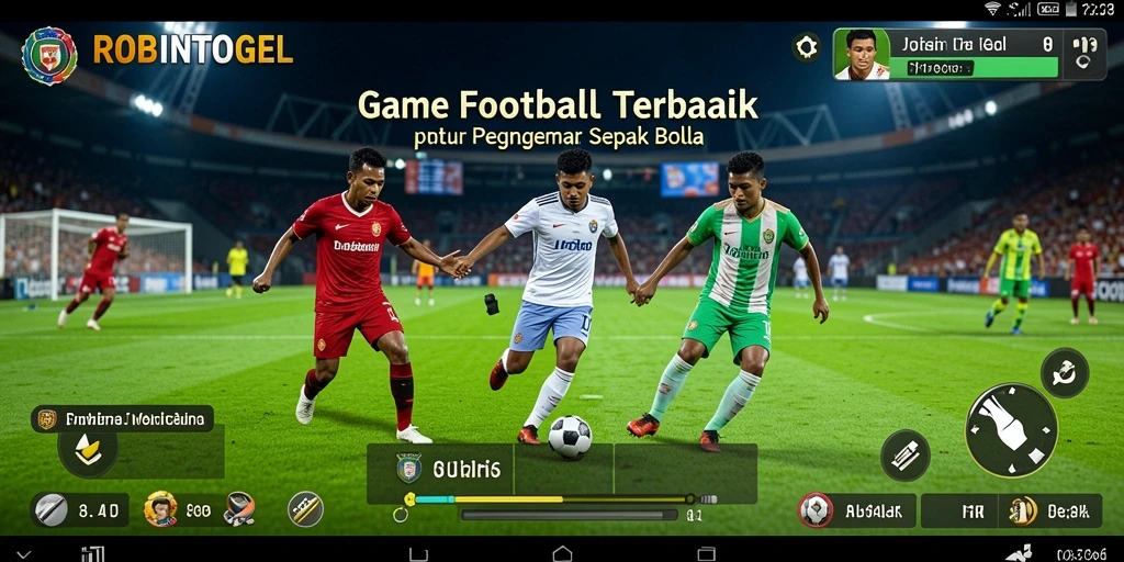 Tampilan gameplay seru di ROBINTOGEL dengan aksi sepak bola yang mendebarkan.