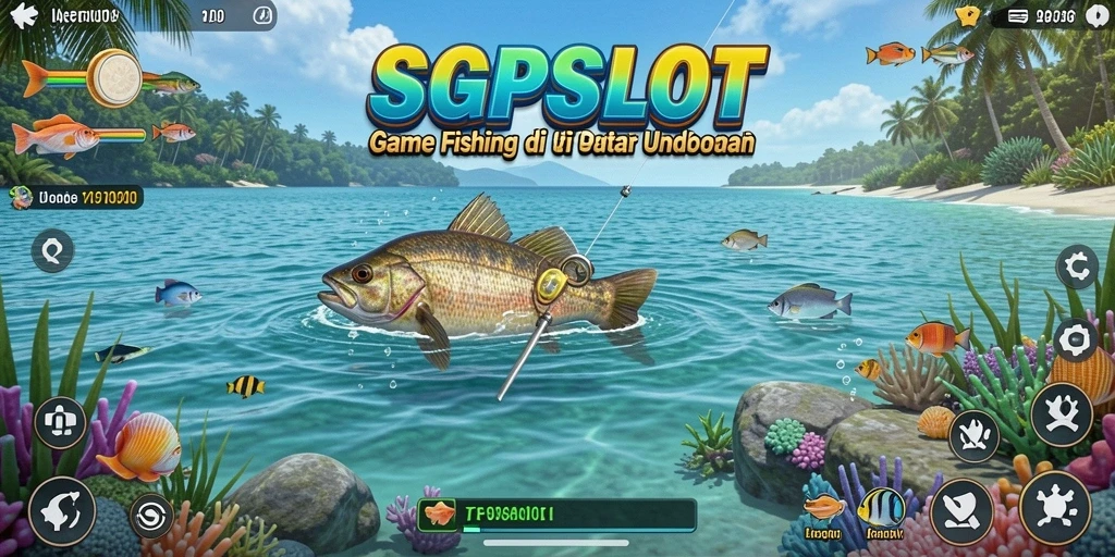 Tampilan utama gameplay SGPSLOT dengan aksi memancing yang seru.