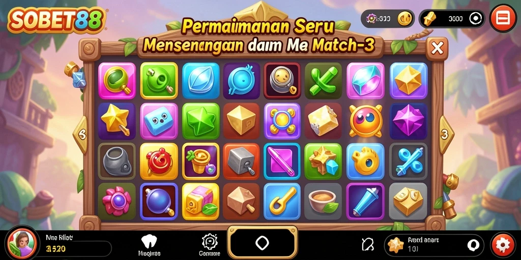 Screenshot gameplay SOBET88 menunjukkan aksi mencocok dan tantangan menarik.