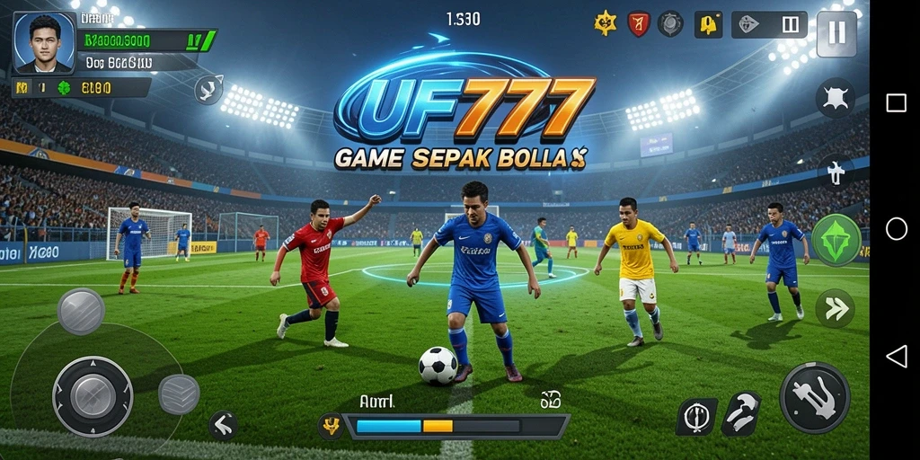 Screenshot utama UFO777 menampilkan aksi seru dalam permainan sepak bola.